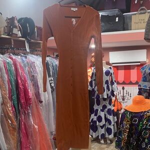 Better Be Terracotta Long Sleeve Dress